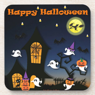 Porta-copo Casa Assombrada Feliz Halloween