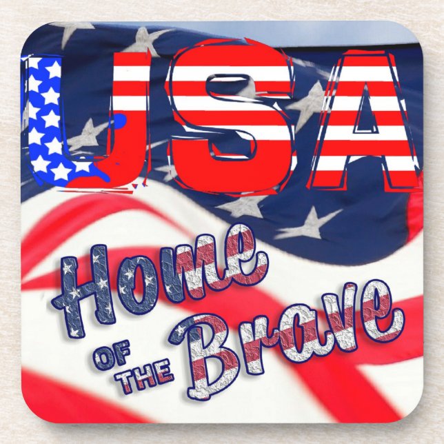 Porta-copo Casa da bandeira brava nos EUA (Frente)