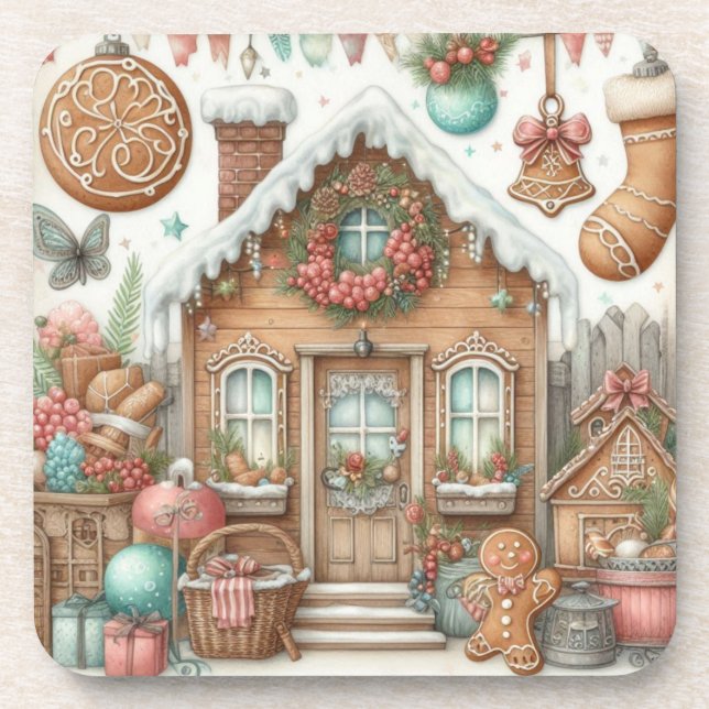 Porta-copo Casa de Casinha de Biscoito de Gengibre 1 (Frente)