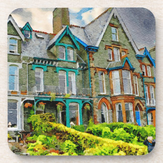 Porta-copo Casa vitoriana em Keswick pintada em aquarela