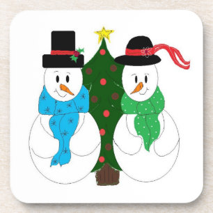Porta-copo Casal da neve pela árvore de Natal