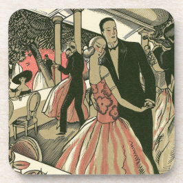 Porta-copo Casamento Art Deco Vintage, Primeiro Dança dos Rec