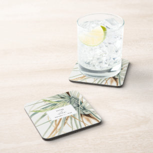 Porta-copo Casamento Botânico Neutral Bócio Russo com Aquarel