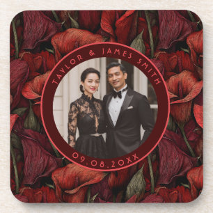 Porta-copo Casamento de Destino Inspirado em Classy Red Calla