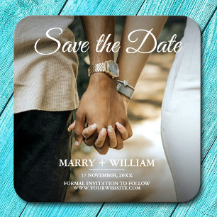 Porta-copo Casamento de Foto Moderno Save The Date Clássico E