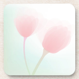 Porta-copo Casamento de Tulipas de Pastel Cor-de-Rosa Suave
