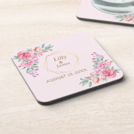 Porta-copo Casamento Floral Pink