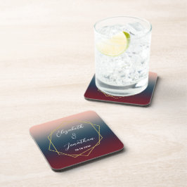 Porta-copo Casamento Geométrico do Ombre Blush Marinho Burgun