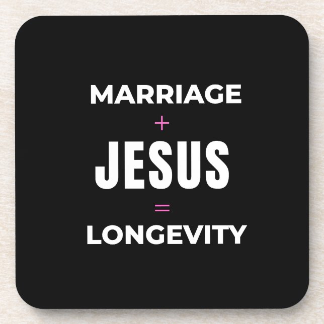 Porta-copo Casamento + Jesus = Longevidade (Frente)