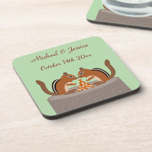 Porta-copo Casamento outono Chipmunks Bonitos Personalizado