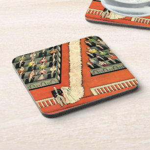 Porta-copo Casamento vintage, Art Deco Bride e Groom Recentem