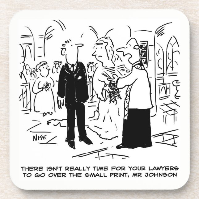 Porta-copo Casamento Vows Piada Vicar e Bridegroom em um (Frente)