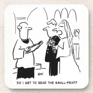 Porta-copo Casamento Vows Small Impressão Vicar e Noiva