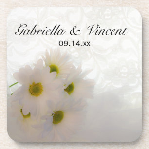 Porta-copo Casamento White Lace e Daisies