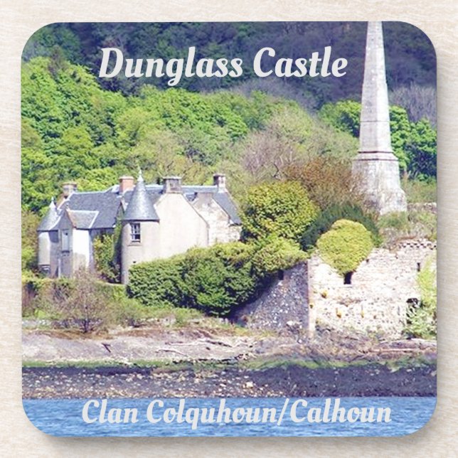 Porta-copo Castelo Dunglass - Clan Colquhoun/Calhoun (Frente)