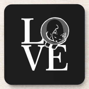 Porta-copo Cat Love on Black Decor