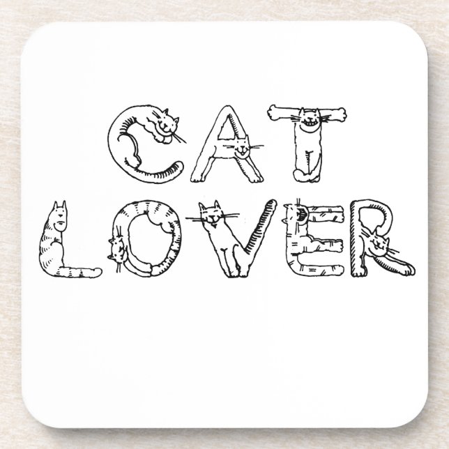 Porta-copo Cat Lover no Cat Font (Frente)