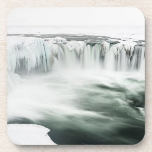Porta-copo Catarata Godafoss, inverno, Islândia