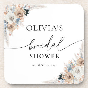 Porta-copo Catástrofe De Bebidas Florais De Ivory E Blue Boho