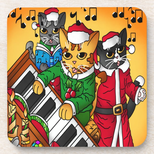 Porta-copo Cats de Natal (Frente)