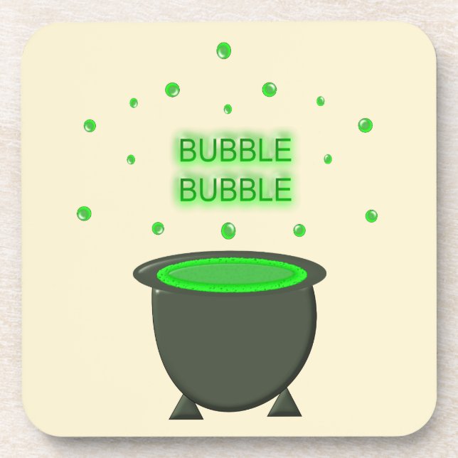Porta-copo Cauldron e Bubbling Green Brew Halloween (Frente)