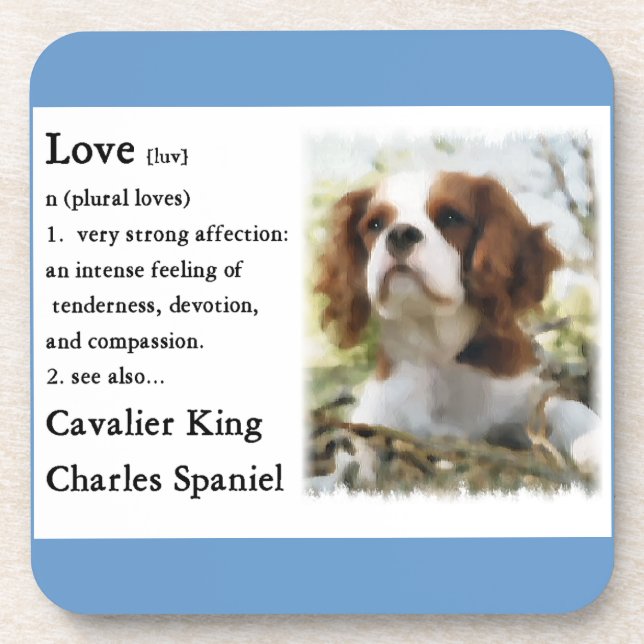 Porta-copo Cavalier King Charles Spaniel Art Love Is (Frente)