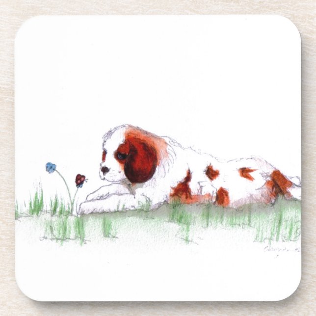 Porta-copo Cavalier King Charles Spaniel cachorrinho CKC (Frente)
