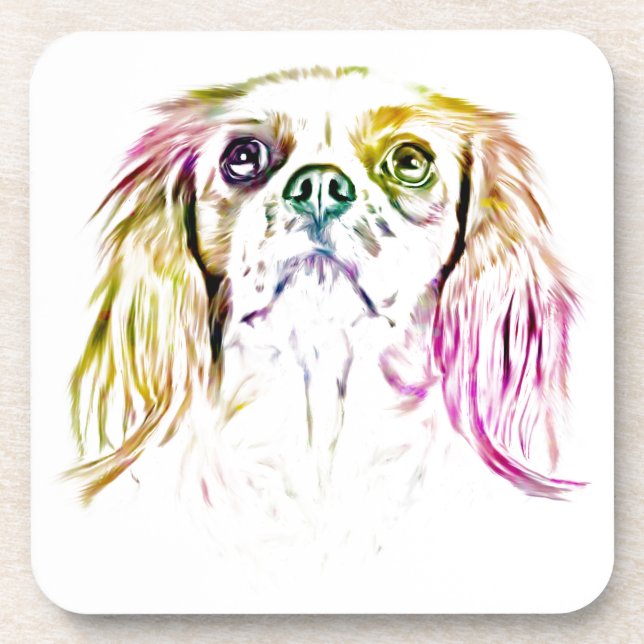 Porta-copo Cavalier King Charles Spaniel Dog Art Pintura (Frente)