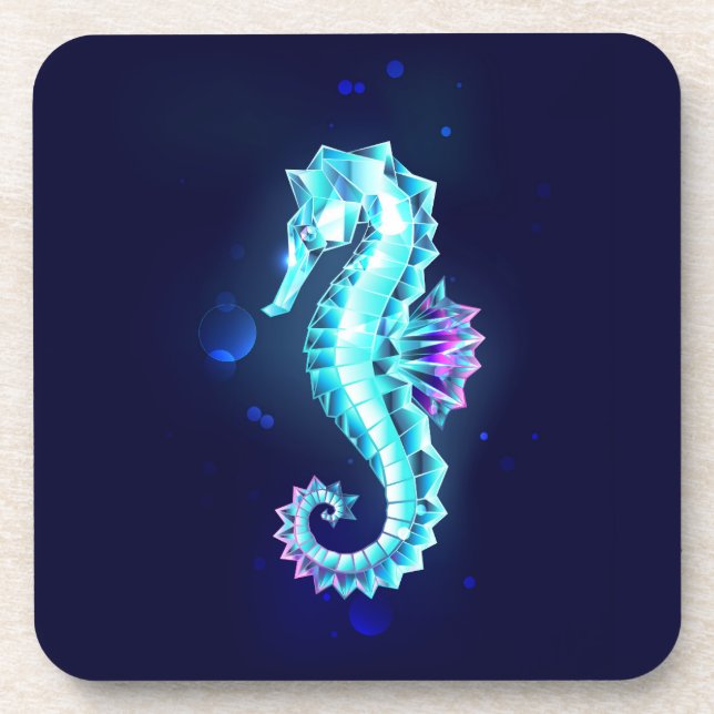 Porta-copo Cavalo de Gelo Cristal em Fundo Azul (Frente)