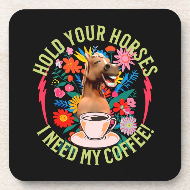 Porta-copo Cavalo Engraçado Amante de Café Humor (Frente)