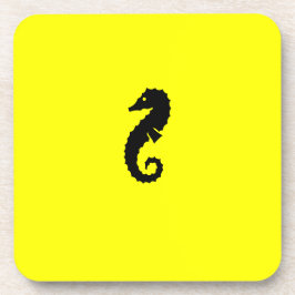 Porta-copo Cavalo marinho de Glow_Black-on-Yellow do oceano