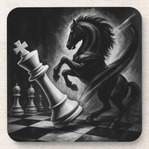 Porta-copo Cavalo Negro Dramático vs. Rei - Trabalho de arte