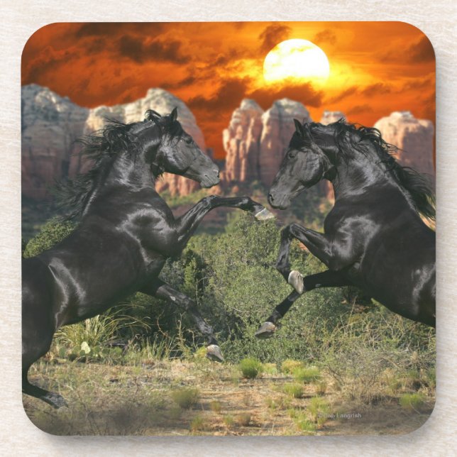 Porta-copo Cavalos da fantasia: Magia negra (Frente)