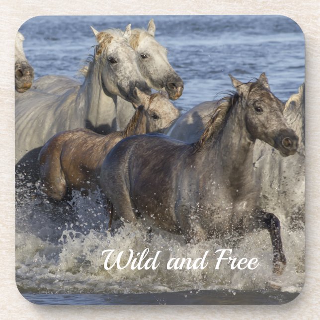 Porta-copo Cavalos galopando na água (Frente)