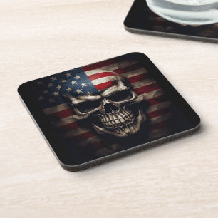 Porta-copo Caveira da Bandeira Americana