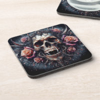 Caveira Gótica Adornada com Rosas