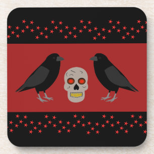 Porta-copo Caveira Gótica e o Guardião Ravens Halloween