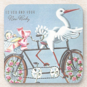 Porta-copo Cegonha do vintage na bicicleta a você e a seu