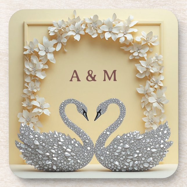 Porta-copo Celebração de Casamento Estilo Romance de Cristal (Frente)