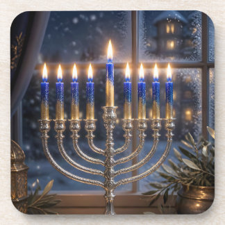 Porta-copo Celebração de Hanukkah à Luz de Velas