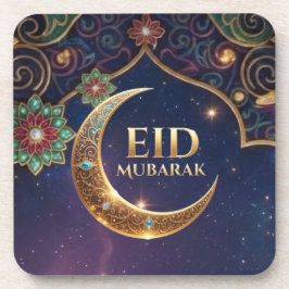 Porta-copo Celebração islâmica Eid Al-Adha Dourado e azul mar