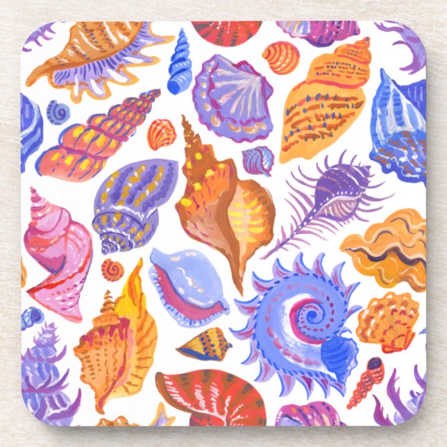 Porta-copo Célula tropical brilhante, desenho à mão (Frente)