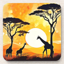 Porta-copo Cena da Girafa Sunset Savannah Africana