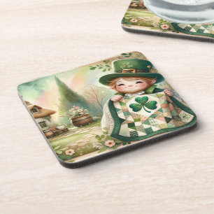 Porta-copo Cena de Colcha Xadrez Cottage Leprechaun