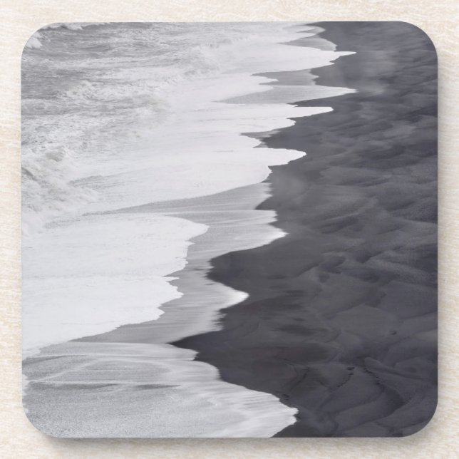 Porta-copo Cena de praia em preto e branco (Frente)