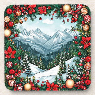 Porta-copo Cena Festiva de Inverno Encantado