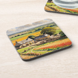 Porta-copo Cena Rural Fazenda Paisagem Rural Ilustrada