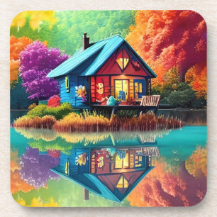 Porta-copo Cenário natural com algodão e lago-38566