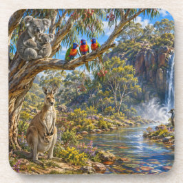 Porta-copo Cenário Rústico da Vida Selvagem Australiana e Pai