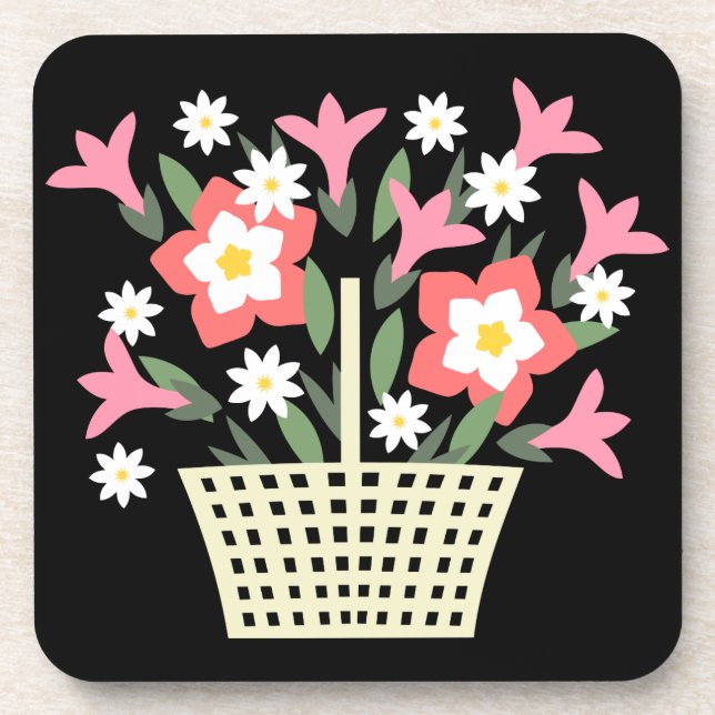 Porta-copo Cesto de Flores (Frente)